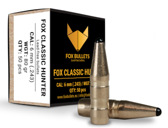 Fox Bullets Classic Hunter - Kal. 6mm (.243) - 80gr